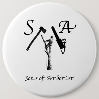 Badge Rond 15,2 Cm Arboriste Art tronçonneuse