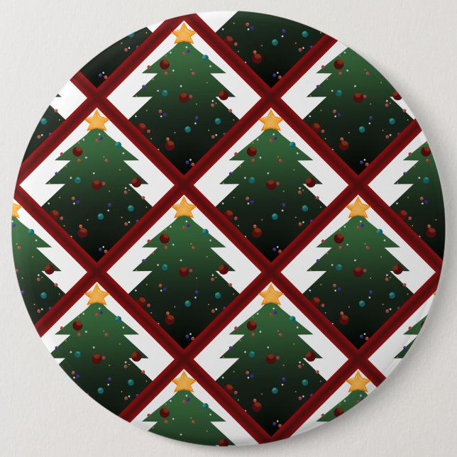 Badge Rond 15,2 Cm Arbre de Noël (Devant)