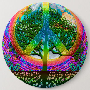 Badge Rond 15,2 Cm Arbre de paix de la vie