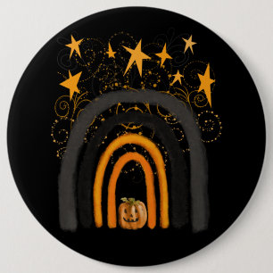 Badge Rond 15,2 Cm Arc-en-ciel Citrouille d'Halloween