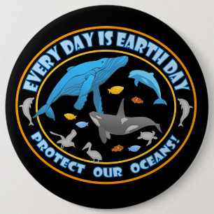 Badge Rond 15,2 Cm Arrêter la chasse aux baleines