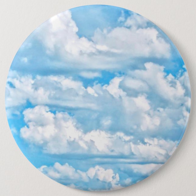 Badge Rond 15,2 Cm Arrière - plan Festive Happy Sunny Nuages (Devant)
