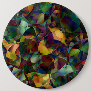 Badge Rond 15,2 Cm Art abstrait coloré et kaléidoscopique