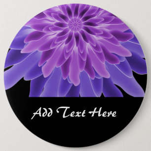 Badge Rond 15,2 Cm Art abstrait fleur violette