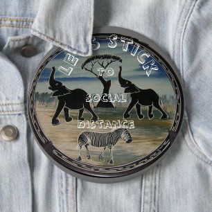 Badge Rond 15,2 Cm Art Eléphant Africain