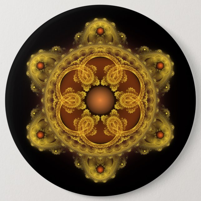 Badge Rond 15,2 Cm art fractal mandala fée (Devant)