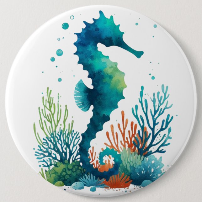 Badge Rond 15,2 Cm art marin/de plage/côtier hippique (Devant)