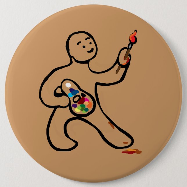 Badge Rond 15,2 Cm Artiste au travail (Devant)