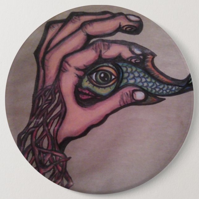 Badge Rond 15,2 Cm Attrapé (Devant)