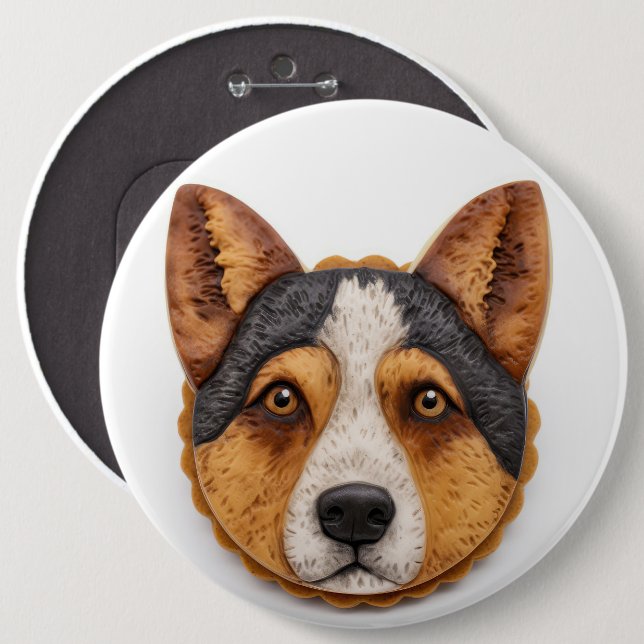 Badge Rond 15,2 Cm Australian Cattle Dog 3D inspiré (Devant & derrière)