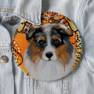 BADGE ROND 15,2 CM AUSTRALIAN SHEPHERD