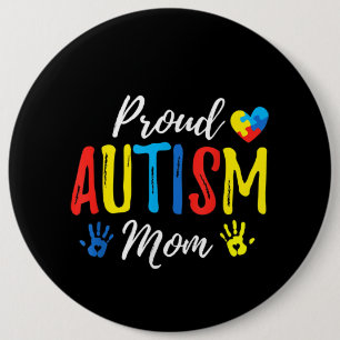 Badge Rond 15,2 Cm Autiste   Fier Autisme Maman pièce de casse-tête