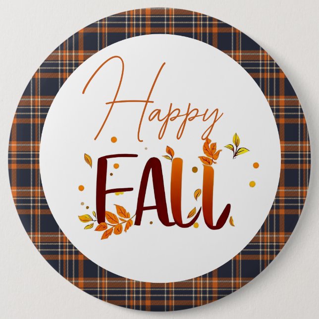 Badge Rond 15,2 Cm Automne/Automne/Feuille (Devant)