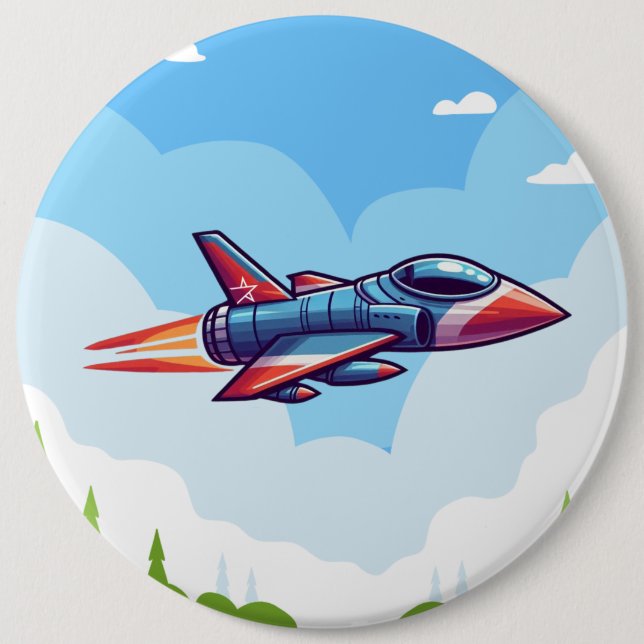 Badge Rond 15,2 Cm avion/avion de chasse (Devant)