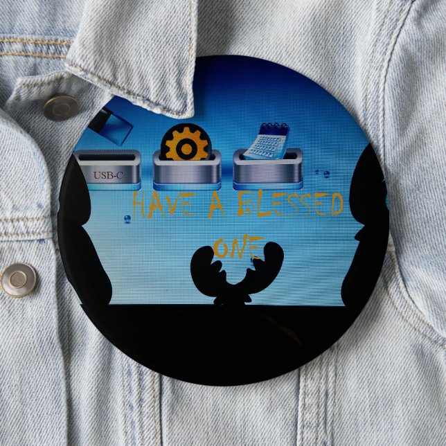 Badge Rond 15,2 Cm Ayez un joyeux Noël de Noël - Un numérique festif (En situation)