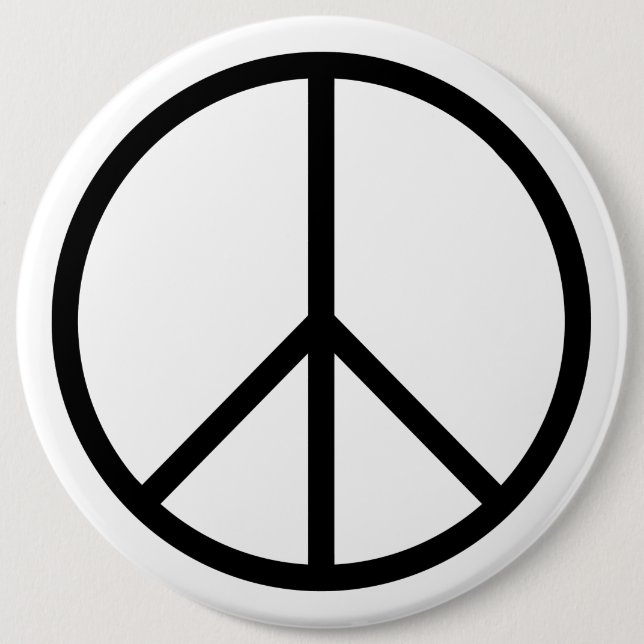 Badge Rond 15,2 Cm B&W Peace (Devant)