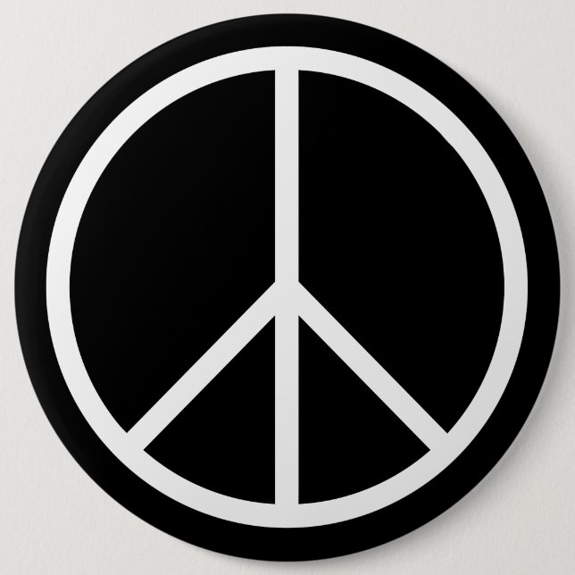 Badge Rond 15,2 Cm B&W Peace (Devant)