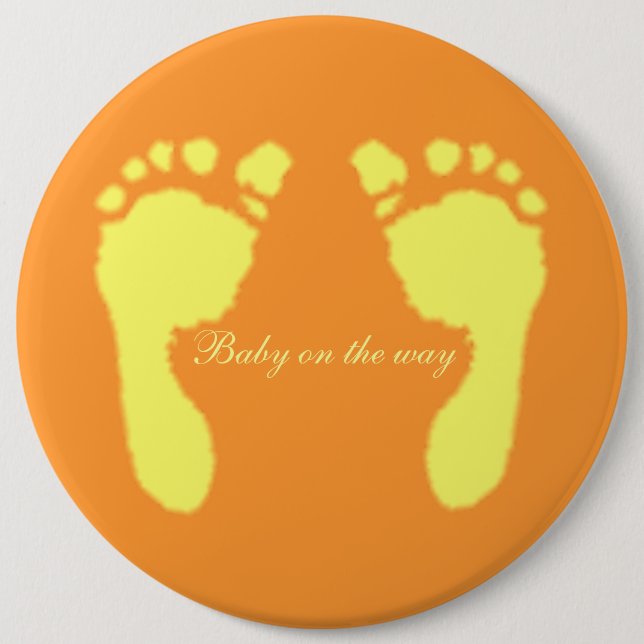 Badge Rond 15,2 Cm Baby Footprints (Yellow) (Devant)
