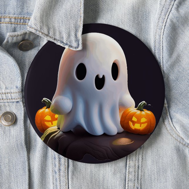 Badge Rond 15,2 Cm Baby Ghost Déplaisant mignon caractère Halloween (En situation)