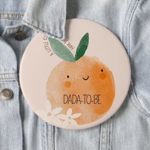 Badge Rond 15,2 Cm Baby shower botanique Little Cutie Orange Citrus