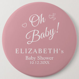 Badge Rond 15,2 Cm baby shower minimaliste moderne et poussiéreux ros
