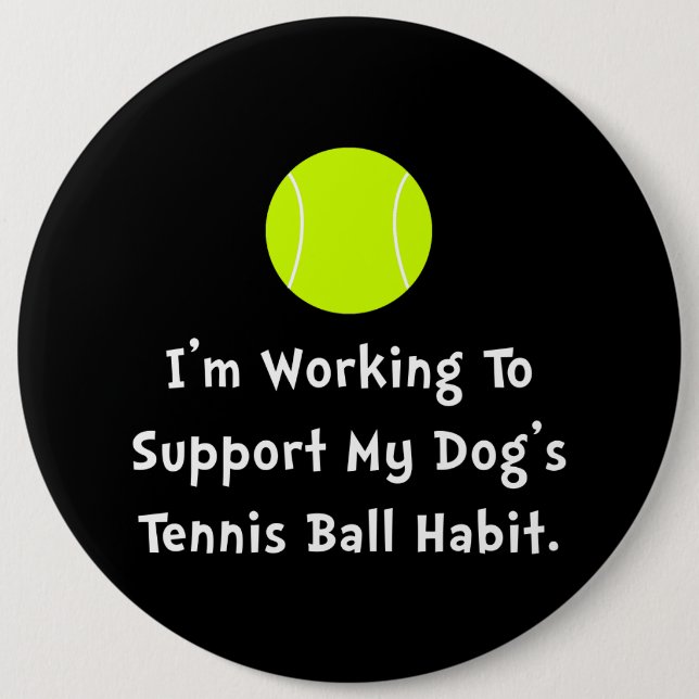 Badge Rond 15,2 Cm Bal De Tennis De Chiens (Devant)