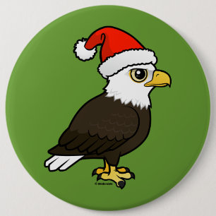Badge Rond 15,2 Cm Bald Eagle Père Noël
