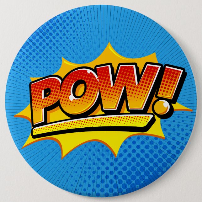 Badge Rond 15,2 Cm Bande dessinée Pow ! (Devant)