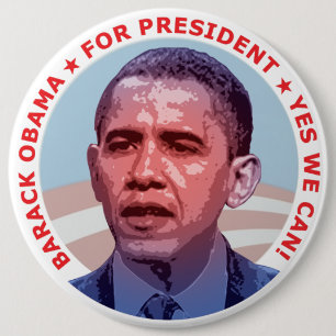Badge Rond 15,2 Cm Barack Obama pour le président