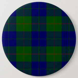 Badge Rond 15,2 Cm Barclay tartan bleu vert plaid