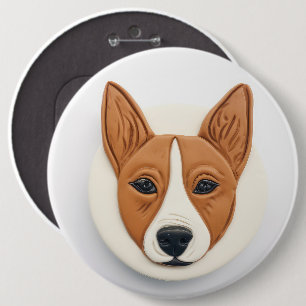 Badge Rond 15,2 Cm Basenji Chien 3D Inspiré