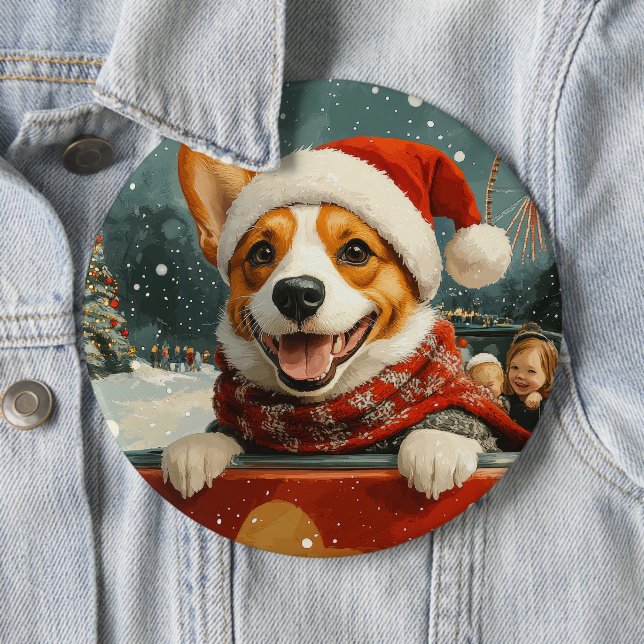 Badge Rond 15,2 Cm Basenji Dog Roller Dessous de verre Noël (En situation)