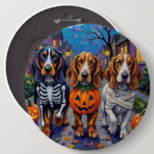 Badge Rond 15,2 Cm Basset Hound Dogs Trick-or-Treating en Halloween