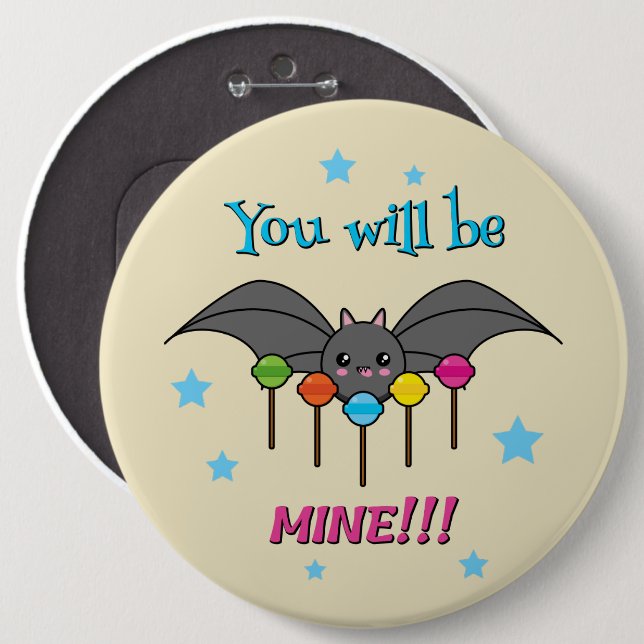 Badge Rond 15,2 Cm Bat Craving Lollipops (Devant & derrière)