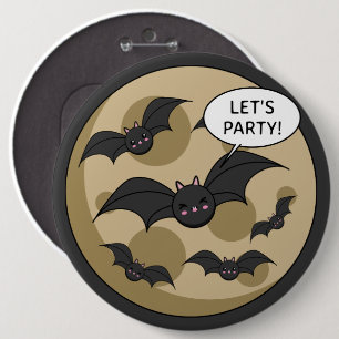 Badge Rond 15,2 Cm Bats Having Party on Full Moon