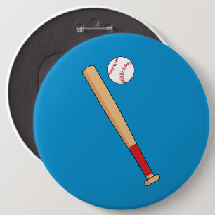 Badge Rond 15,2 Cm Batte de baseball avec balle
