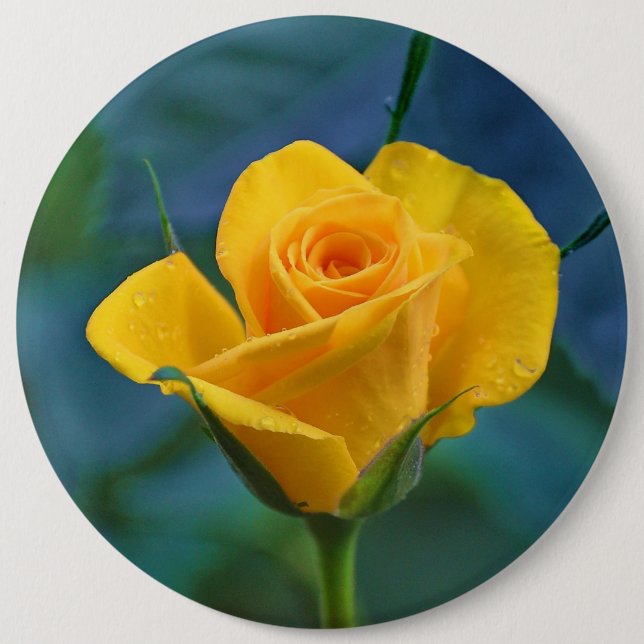 Badge Rond 15,2 Cm Beau rose jaune (Devant)