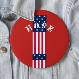 Badge Rond 15,2 Cm Beau Rouge Bleu Blanc Star Hope USA Cake Sta