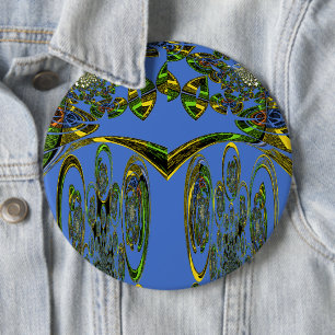 Badge Rond 15,2 Cm Beautiful Iridescent bluebirds design