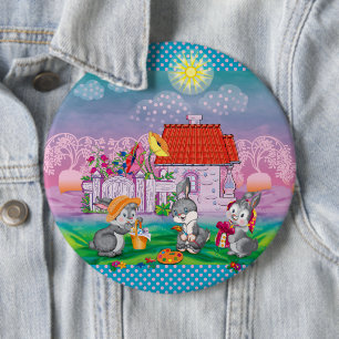 Badge Rond 15,2 Cm Bébé lapin petit