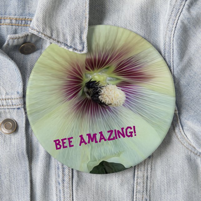 Badge Rond 15,2 Cm Bee Amazing! (En situation)