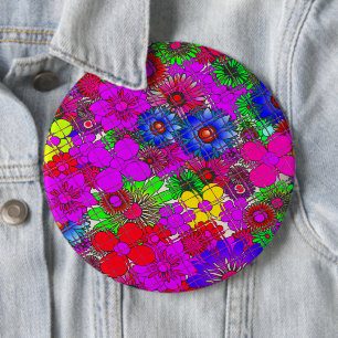 Badge Rond 15,2 Cm Belle couleur Extraordinaire motif floral design