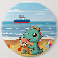 Belle glace manger dino à la plage