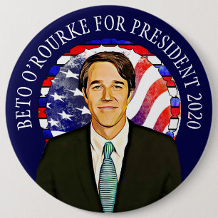 Badge Rond 15,2 Cm Beto O'Rourke pour l'élection présidentielle améri