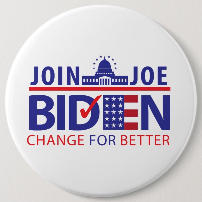BADGE ROND 15,2 CM BIDEN POUR LE PRÉSIDENT ! (Devant)
