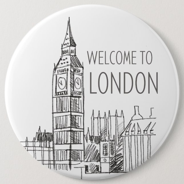 Badge Rond 15,2 Cm Bienvenue à Londres (Devant)