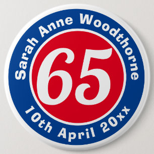 Badge Rond 15,2 Cm Birthday Commemoration with Name, Age, & Date