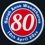 Badge Rond 15,2 Cm Birthday Commemoration with Name, Age, & Date<br><div class="desc">Commemorate a significant birthday with a badge which is decorated with the name of the recipient,  as well as their age,  and date of birth.</div>