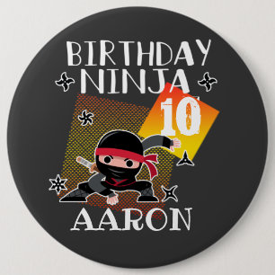 Badge Rond 15,2 Cm Birthday Ninja Party Theme Art Martial Lovers   T