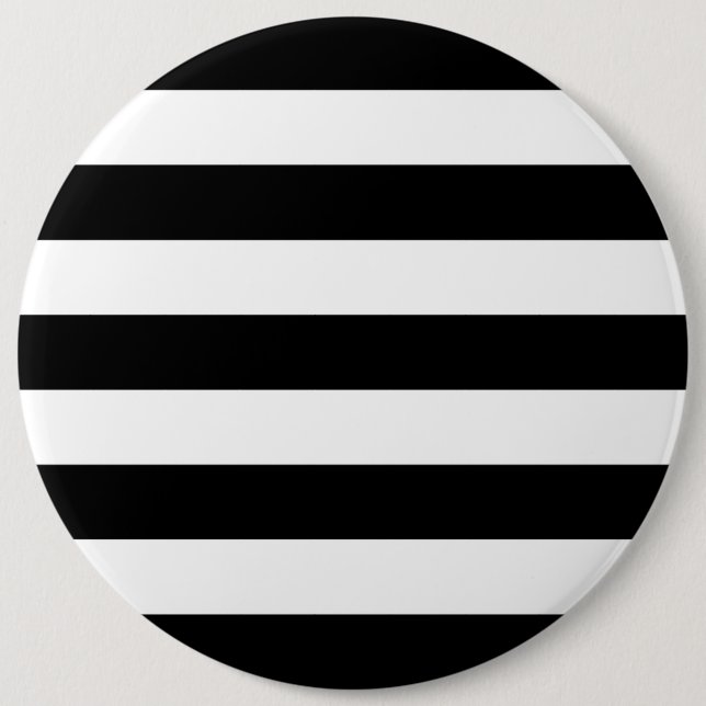 Badge Rond 15,2 Cm Black And White Stripes Stylish (Devant)